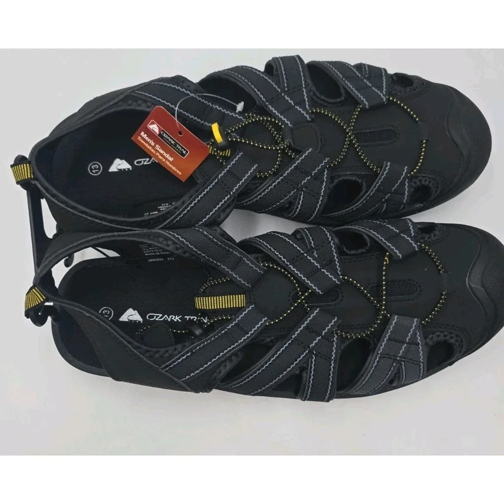 NWT Ozark Trail Men's Adventure Outdoor Fisherman Black 13 Closed Toe Sandals